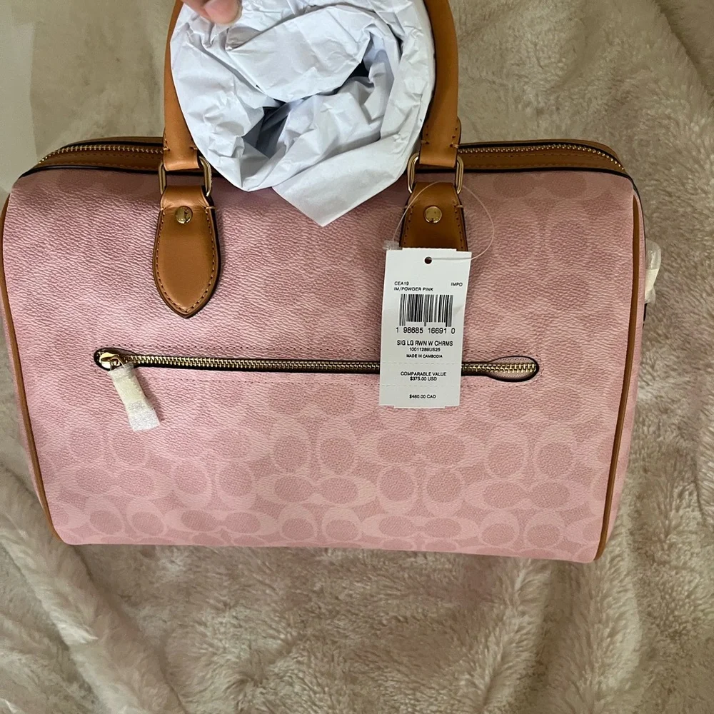 Coach Pink Signature Large Satchel - Picture 1 of 4
